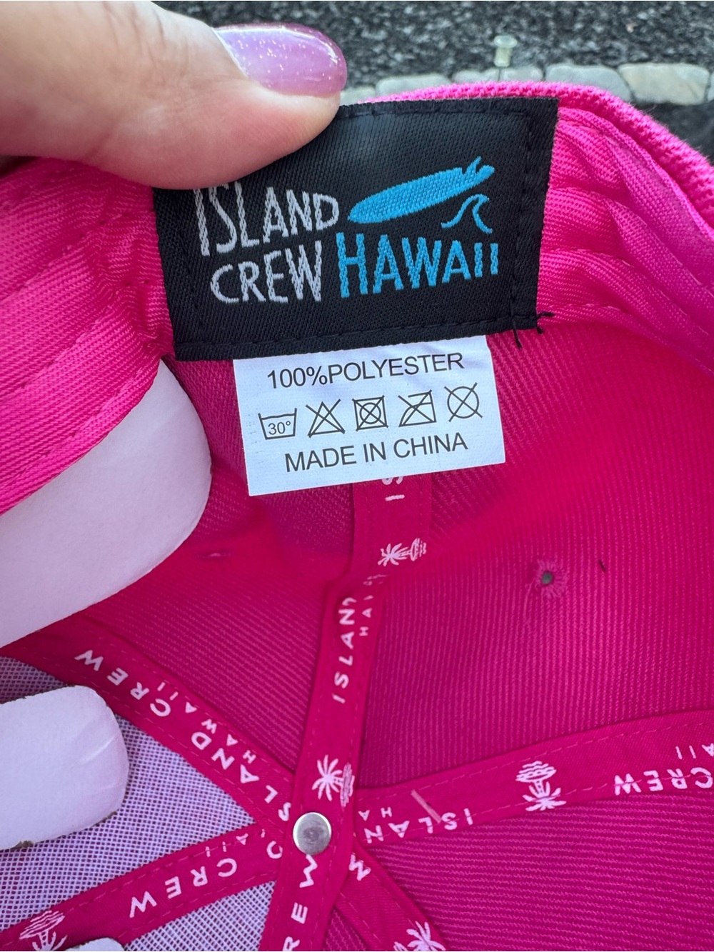 Island Crew Hawaii Aloha Pink Hat Adjustable Velcro Back Hawaii Islands Embroide - Picture 9 of 11
